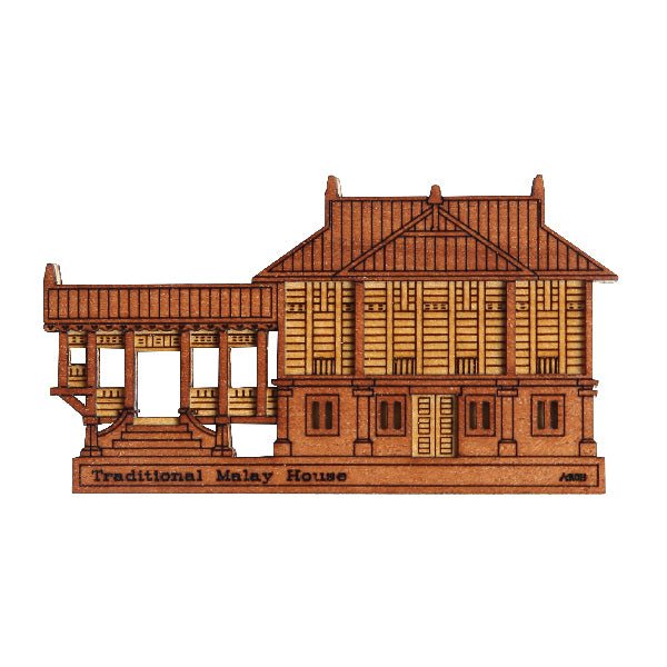 Wood Veneer Magnets  - Traditional Malay House