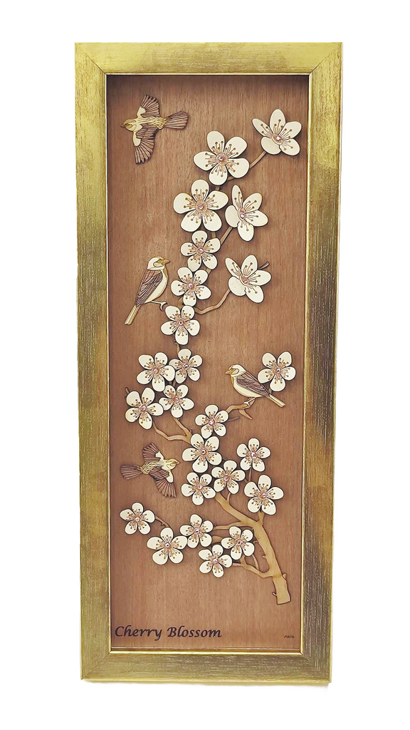 2-D Art Pieces  - Cherry Blossom Gold