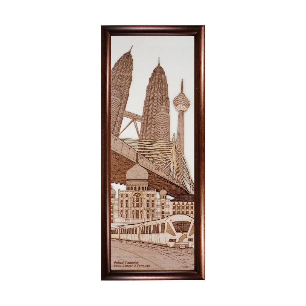 Federal Territories: Kuala Lumpur & Putrajaya Malaysia city design art piece home office decoration wood veneer wedding business corporate gift