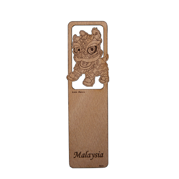 Wood Veneer Bookmarks  - Lion Dance