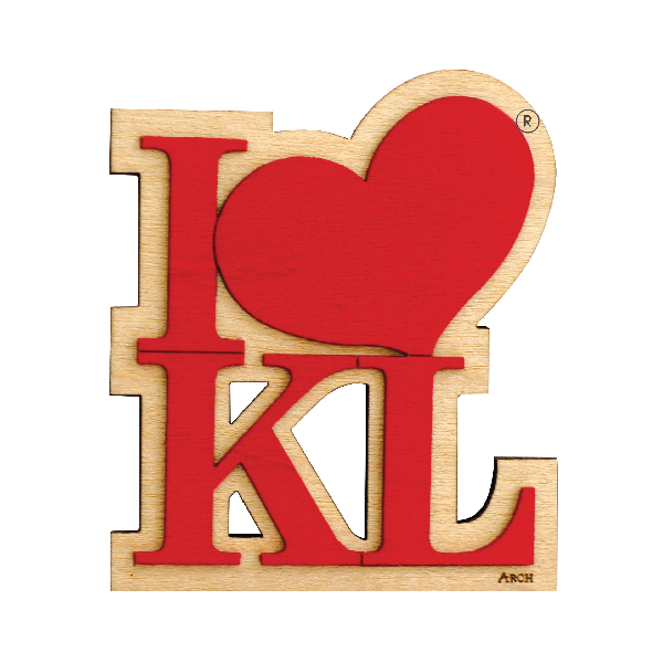 Wood Veneer Magnets  - I Love KL