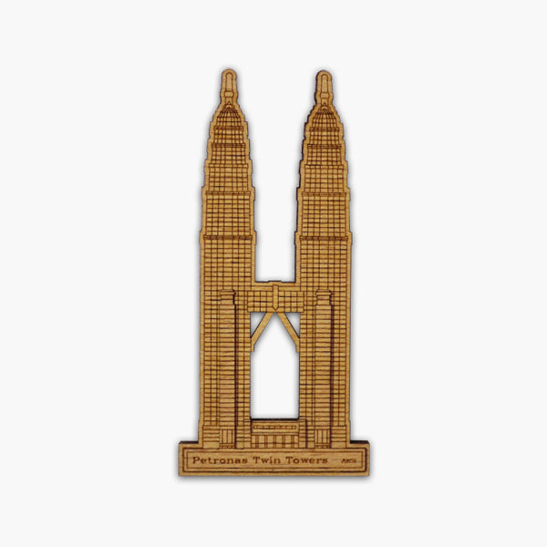 Wood Veneer Magnets  - Petronas Twin Towers